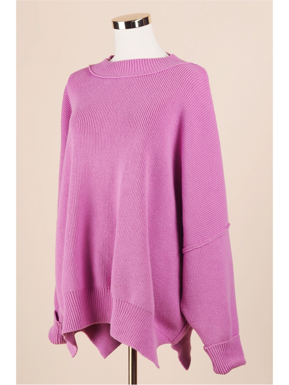 Sz M VICI Orchid Elouise Heavyweight Knit Oversized Pullover Crewneck Sweater